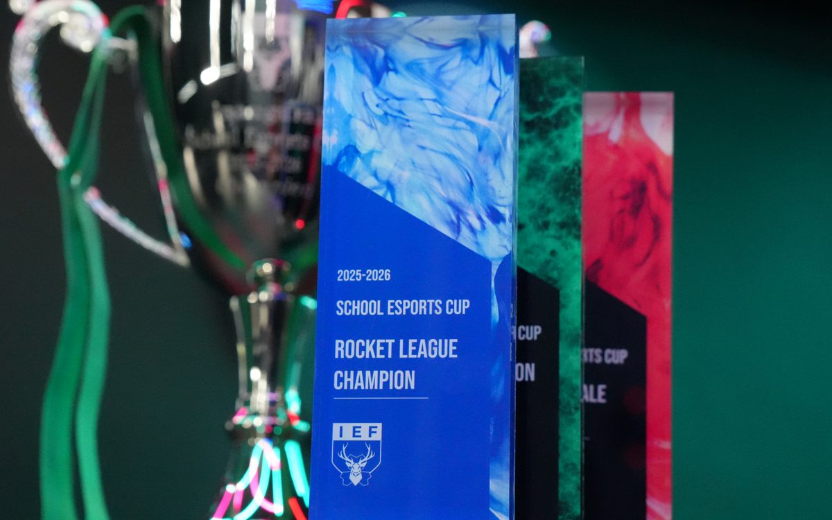 School Esports Cup champion trophies