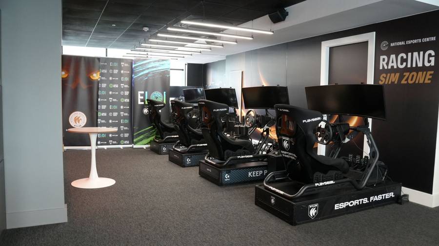 The SIM racing lounge with four full racing bays